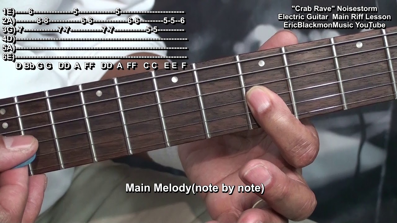 How To Play CRAB RAVE 🦀 Noisestorm Electric Guitar Riff Lesson 