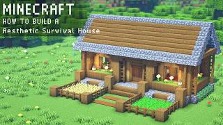 ⚒️ Minecraft : How To Build a Aesthetic Wooden Survival House with Small Farm