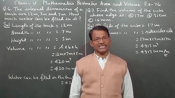 Class 5 Learning Mathematics Perimeter Area and Volume Ex 76 Part 2 By Manoj Prasad Karn.