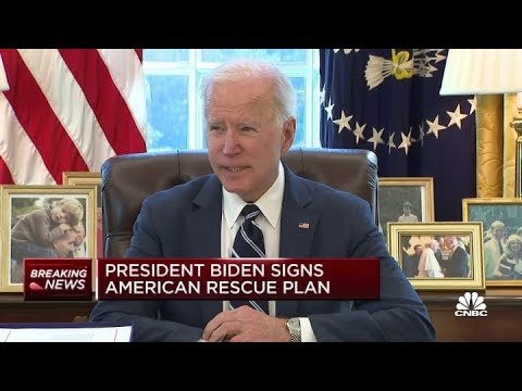 President Joe Biden signs $1.9 trillion Covid relief bill