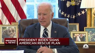 President Joe Biden signs $1.9 trillion Covid relief bill