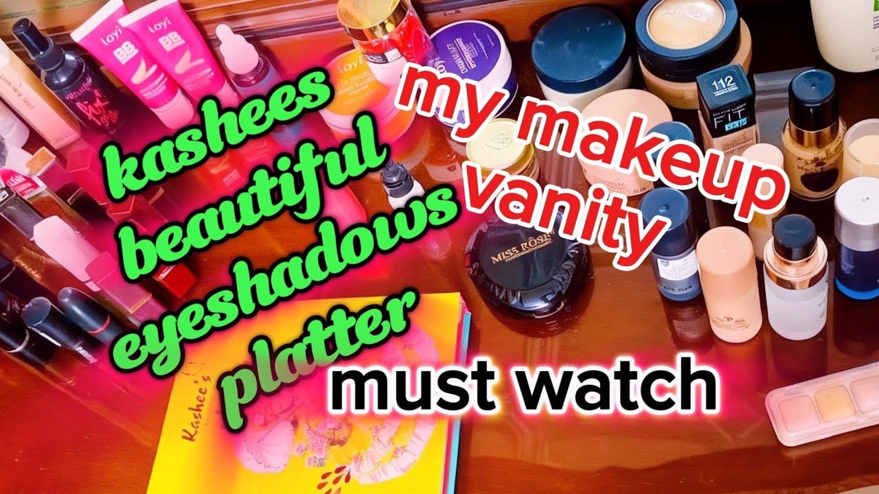 Kashees beautiful 😍 eyeshadows kit.my  beautiful makeup vanity tour. @SairaFarid-o1m