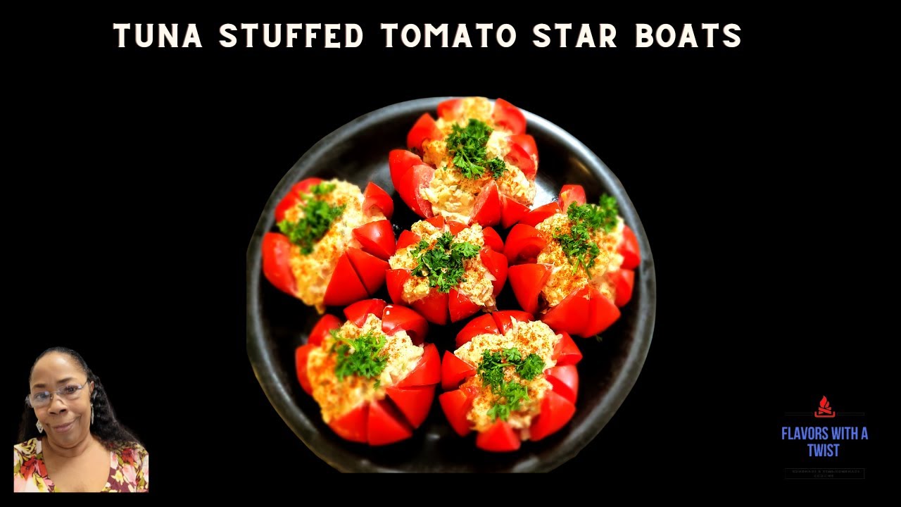 TUNA STUFFED TOMATO STAR BOATS