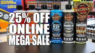 25% OFF ONLINE! Memorial Day Sale at MASTERSONSWAX.COM