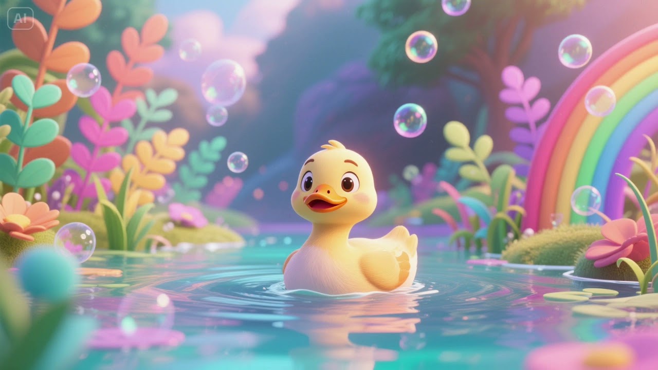 The Duckling’s Swim Through Dreamy Waters 🌙🦆💤 | Gentle Bedtime Song for Kids