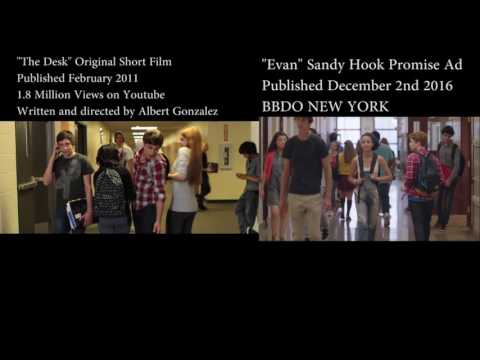 "Evan" Sandy Hook Promise Ad Copies "The Desk" Original Short film by Albert Gonzalez