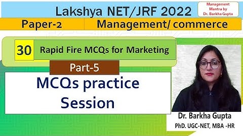 30 MCQs Practice Session/ Marketing/part-5/Management/ Commerce/Lakshya NET/JRF 2022 by Barkha Ma
