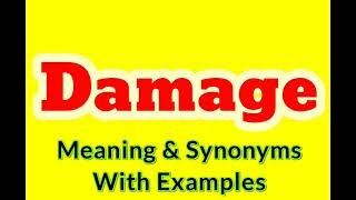 Thumbnail Damage ka matlab | Damage synonym words in english | Damage examples in sentences
