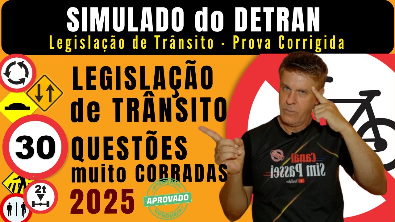 PROVA de LEGISLAÇÃO de TRÂNSITO do DETRAN 2025. Simulado do DETRAN 2025 ...