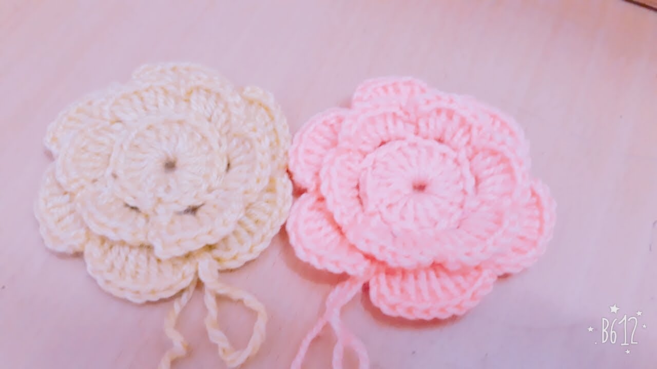 كروشية .. ورده طبقتين 💖