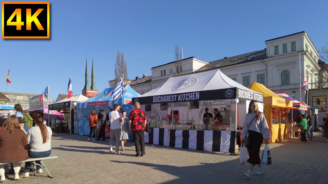 Växjö International Food Festival City Walk - 4K City Walking Tour