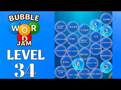 Bubble Word Jam Level 34 preview