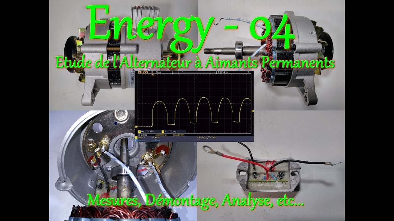 Energy - 04 - Étude d'un Alternateur à Aimants Permanents (Mesures,  Démontage et Analyse) 