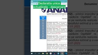 SINGLE DECLARATION updated - download #shorts #anaf