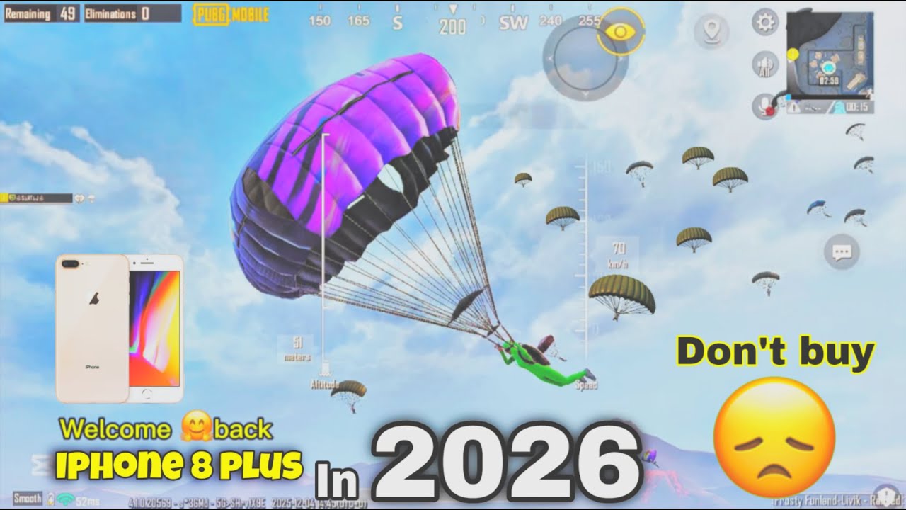 IPHONE 8 PLUS PUBG /BGMI TEST 2026 at 60 FPS PERFORMANC Testing in new update 4.2