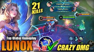 21 KILLS NO DEATH!! LUNOX SHUTDOWN ALL ENEMIES!! - LUNOX BEST BUILD 2026