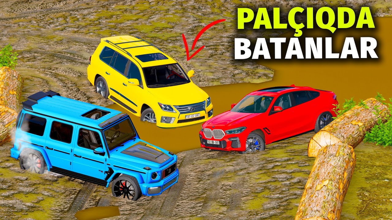 Palçıqda Batan Maşınlar - G63 Qalik, Lexus lx570, Bmw X6  off-road | BeamNG.Drive | 