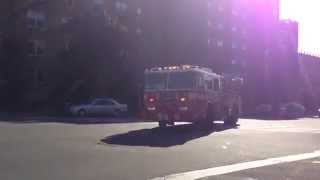 FDNY Engine 320 - Ladder 167 - Responding (Lots of Airhorn)
