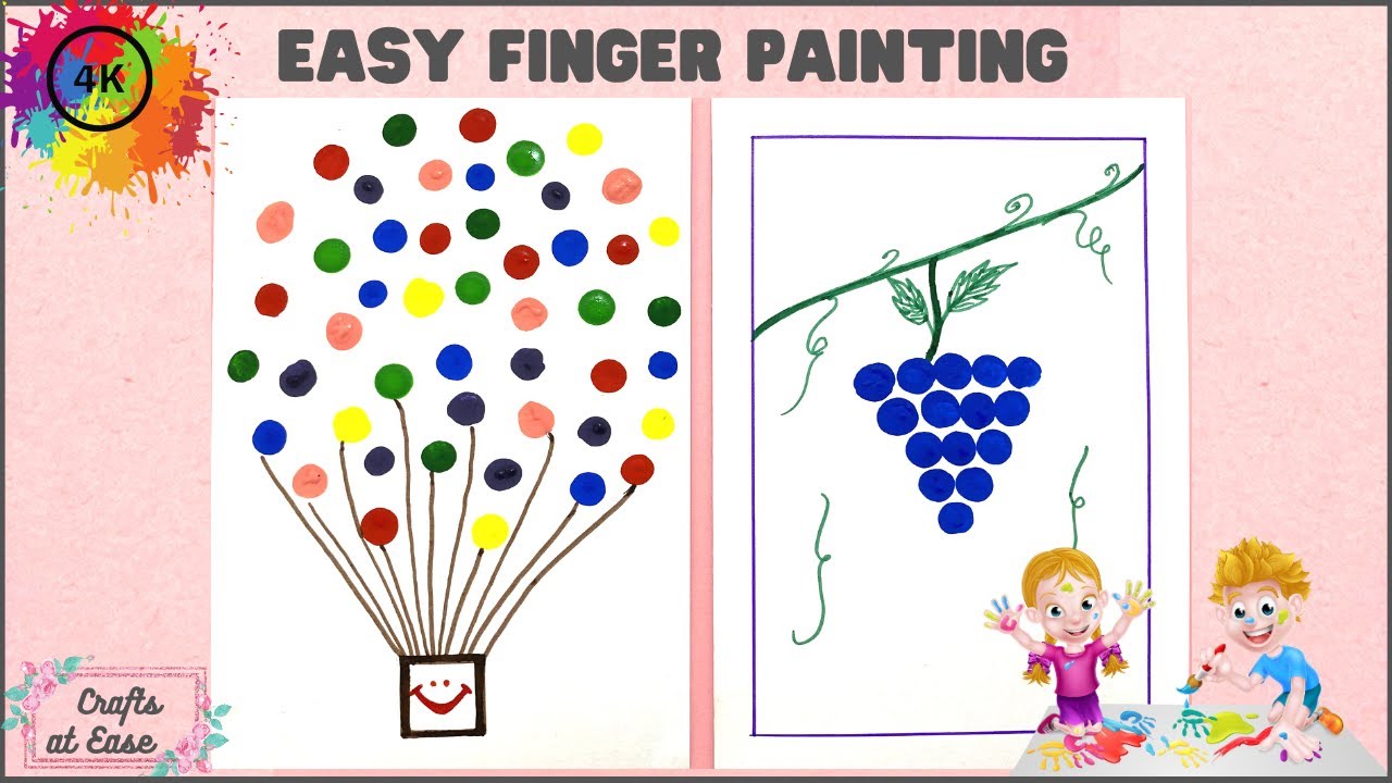 Easy Finger Painting Ideas Finger Painting Birthday Cards English