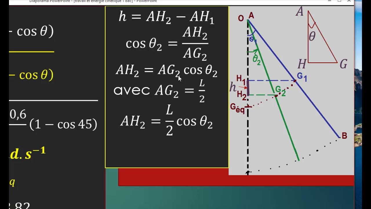 Exercice travail et puissance d’une force théorème de l’énergie cinétique cas de rotation  1bac