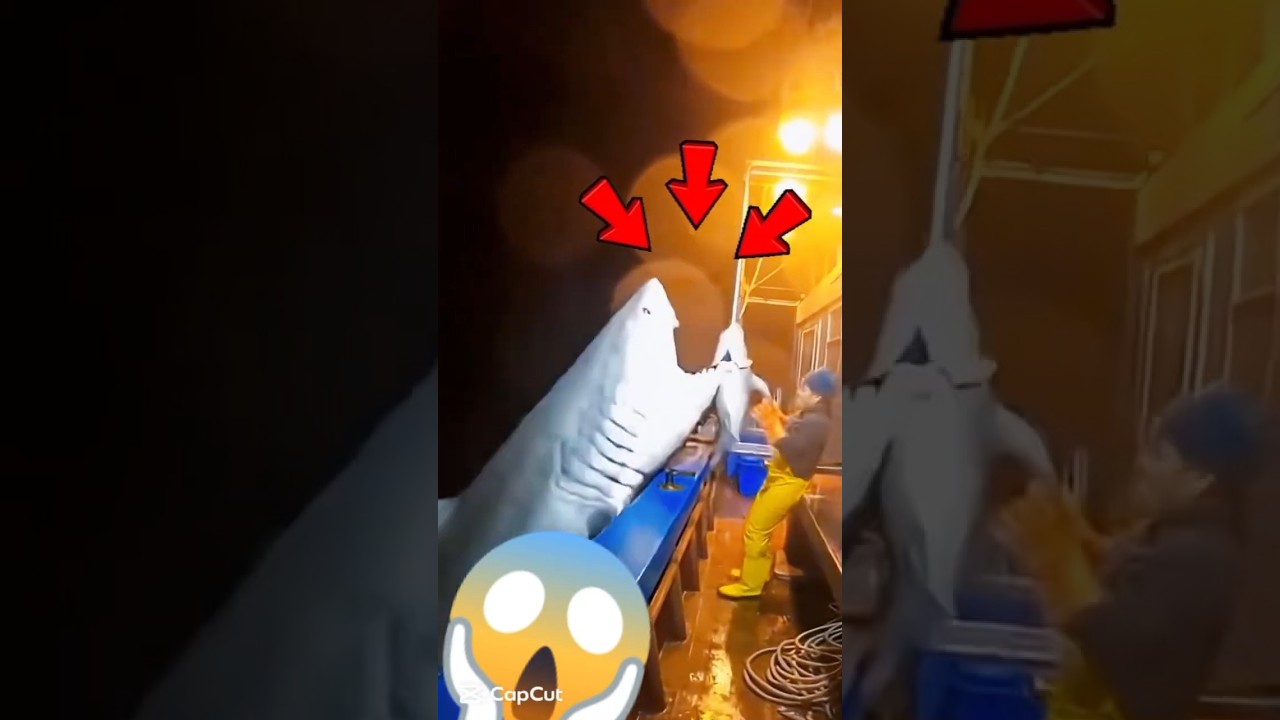 "Is This Real? Giant Great White Attacks Fishing Boat! 🌊" 