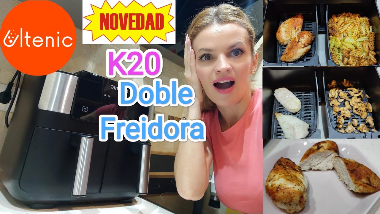 PROBANDO la FREIDORA de AIRE con DOS CESTOS RECETAS sin aceite LA MEJOR  FREIDORA DE AIRE ULTENIC K20 