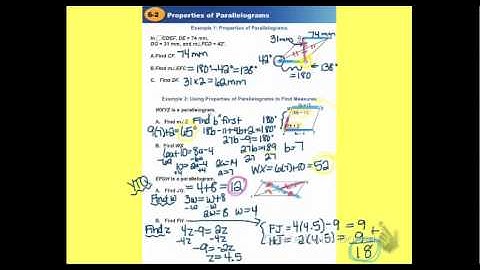 GeoA Lesson 6:2: "Properties of Parallelograms"