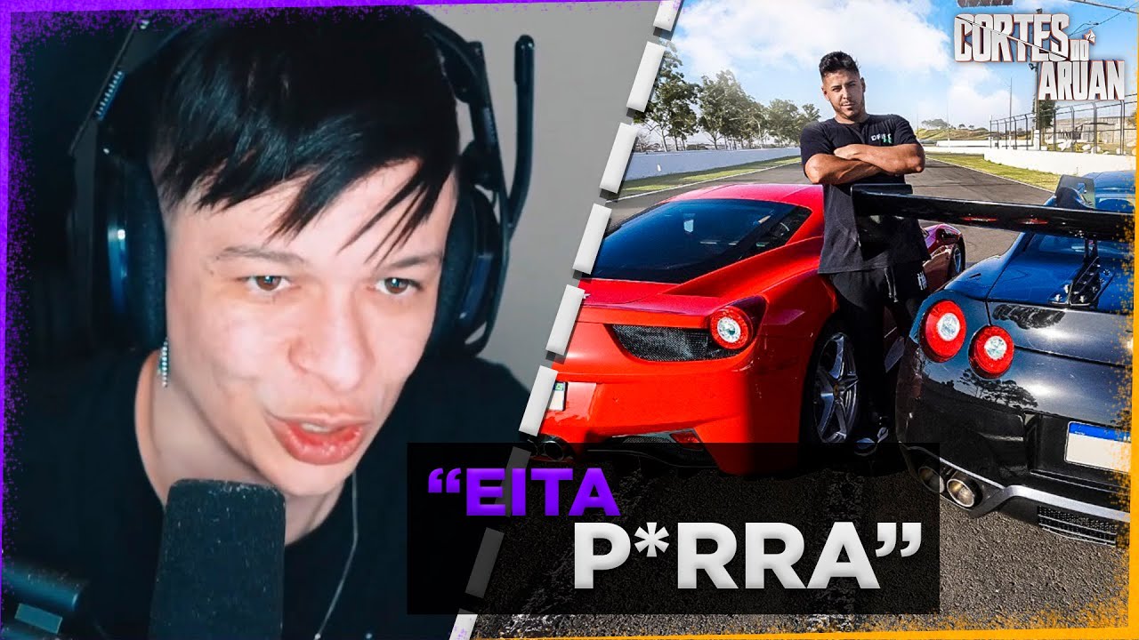 ARUAN REAGE A O GRANDE RACHA - FERRARI VS NISSAN GTR DE 700 CV (RENATO GARCIA) - Cortes do Aruan