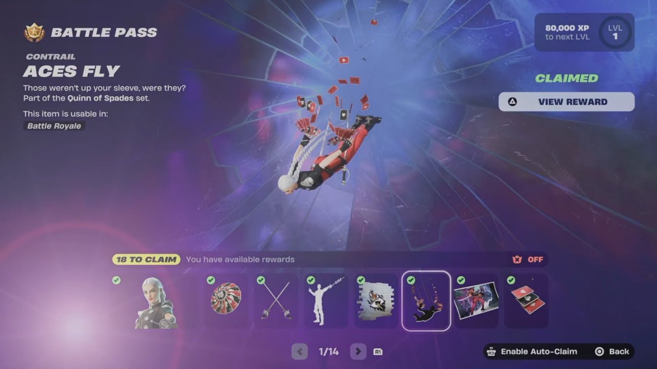How to Unlock Aces Fly Contrail in Fortnite | Battle Pass Rewards Page 1