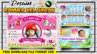 Tutorial Desain Banner Kelahiran Bayi | Free CDR - Nur Designs