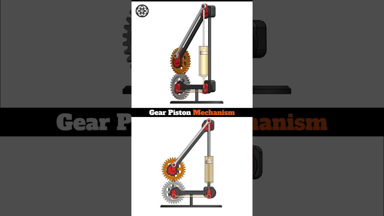 Rotary to Linear Motion: Gear & Piston Mechanism Explained📌