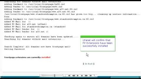 Installing FrontPage extensions