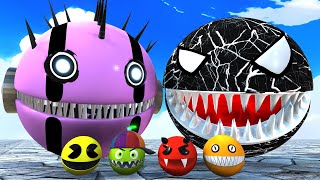Robot Pacman vs Cartoon Cat vs Ms-Pacman vs Scary Pacman is a Rehearsal to go to Lava Monster Pacman