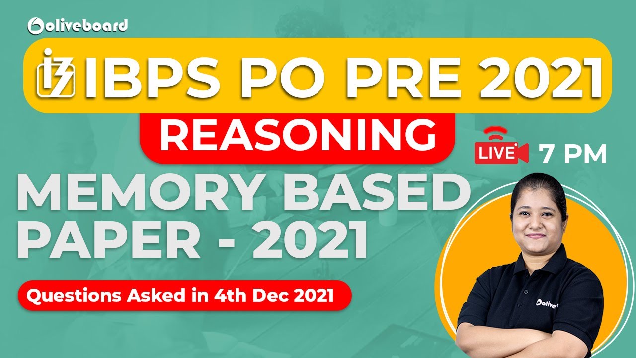 IBPS PO Pre Reasoning Memory Based Paper 2021 || Reasoning Questions Asked in IBPS PO Pre 2021