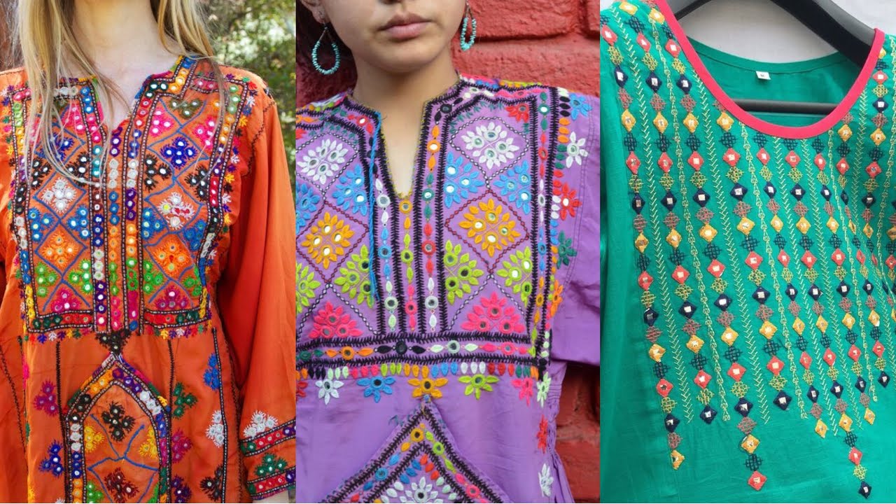 Gujrati work | Kurta designs women, Simple dresses, Kurta designs