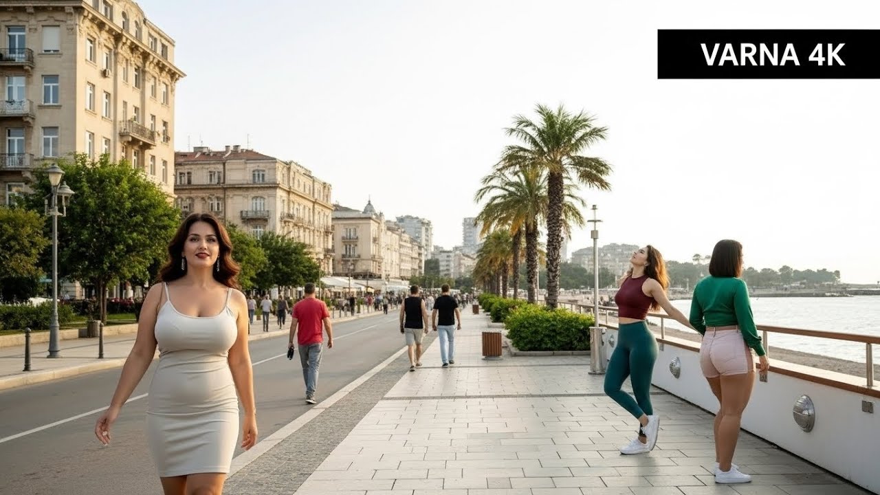 Walking Tour of Varna Bulgaria | 4K Ultra HD Streets, Seaside & City Life