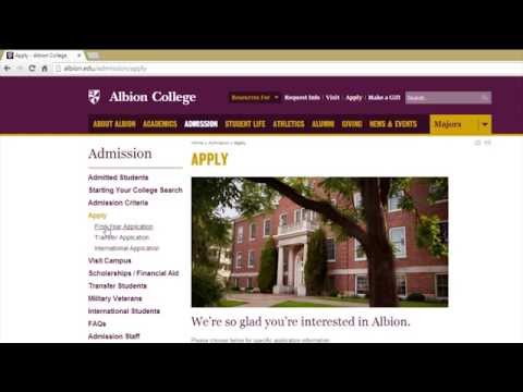 Albion College: How to Complete the Common Application Profile