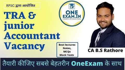 Business Methods Old Paper Solution for TRA/Junior Accountant Vacancy|CA B S Rathore|OneExam.in