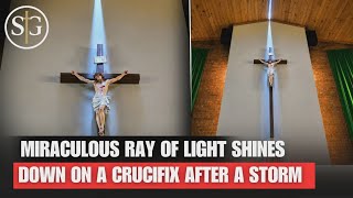 131 MPH Winds Split Church Roof, Perfectly Illuminating Crucifix (Not A.I)