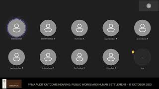 PFMA AUDIT OUTCOME HEARING: PUBLIC WORKS AND HUMAN SETTLEMENT, 17 OCTOBER 2023