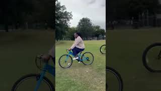 Mama let’s race .. bicycle competition with my kiddies