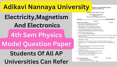 Degree 4th sem physics paper 4 model question paper *AKNU MODEL PAPER* #electricity_and_magnetism
