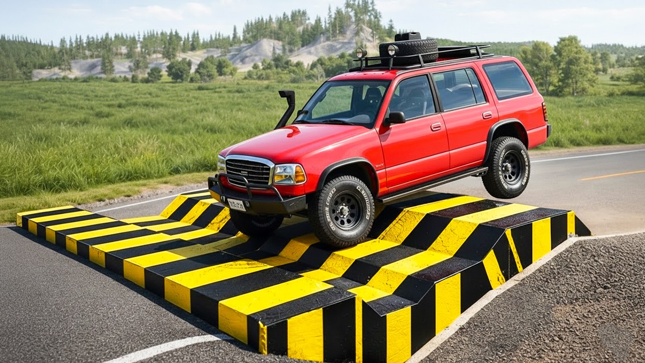 Cars vs Upside Down Speed Bump Challenge in BeamNG Drive!