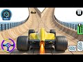 Yellow Formula Car Mega Ramp Extreme Racing - GT Car Formula Car Racing Stunts 3D - Android GamePlay