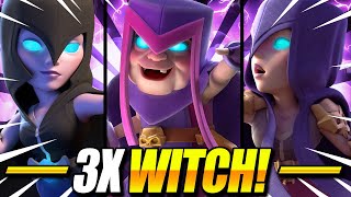 UNBELIEVABLE TRIPLE WITCH DECK ACTUALLY WORKS IN CLASH ROYALE!! Mother Witch Deck Clash Royale