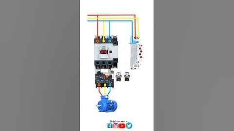 DOL starter connection with voltage monitoring relay #electrical