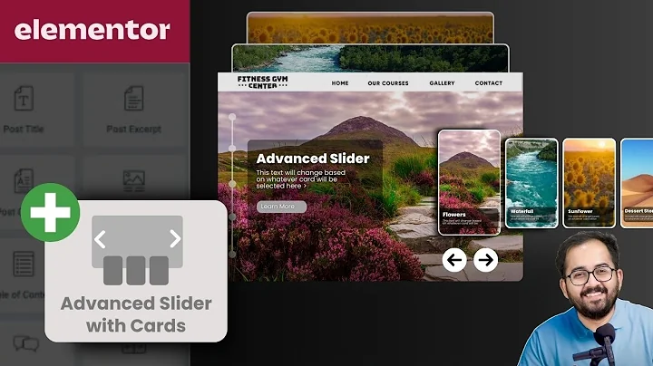 Elementor - Advanced Slider with Card Carousel of Text & Image