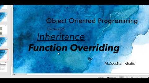 Function Overriding in C++|inheritance | OOP| lec#25 | M.Zeeshan Khalid | Urdu