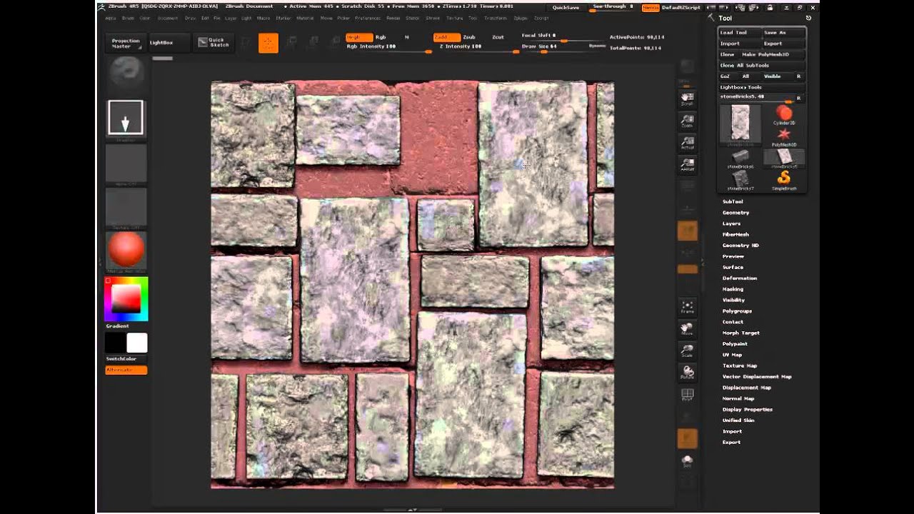 creating tileable textures zbrush