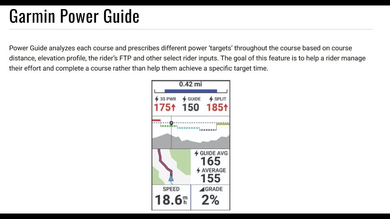 garmin power guide for cycling